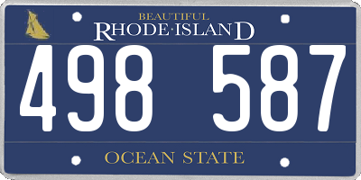 RI license plate 498587