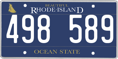 RI license plate 498589