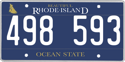 RI license plate 498593