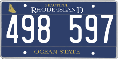 RI license plate 498597