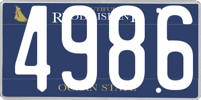 RI license plate 4986