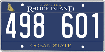 RI license plate 498601