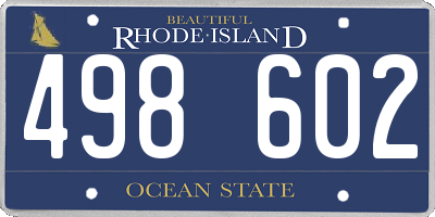 RI license plate 498602
