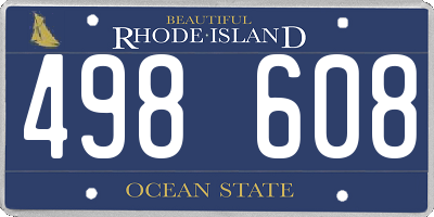 RI license plate 498608