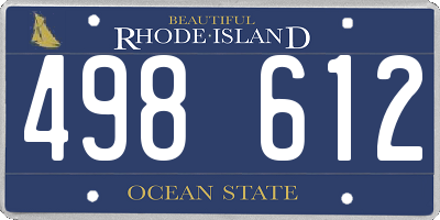 RI license plate 498612