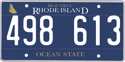RI license plate 498613