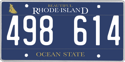 RI license plate 498614