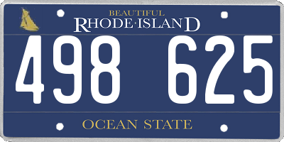 RI license plate 498625