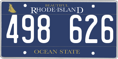 RI license plate 498626