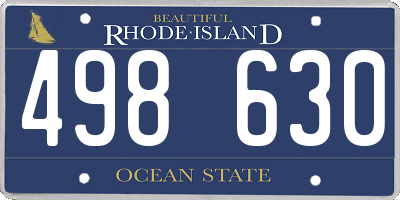 RI license plate 498630