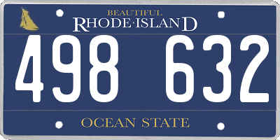 RI license plate 498632