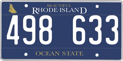 RI license plate 498633