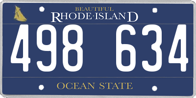 RI license plate 498634