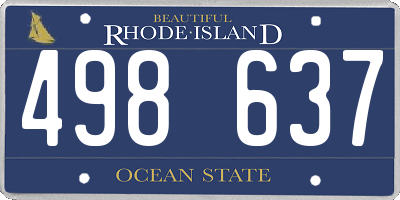 RI license plate 498637