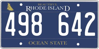 RI license plate 498642
