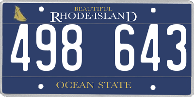 RI license plate 498643
