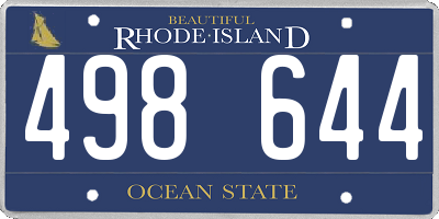 RI license plate 498644