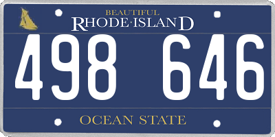 RI license plate 498646