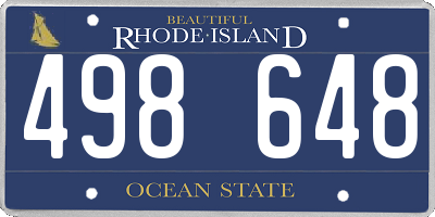 RI license plate 498648