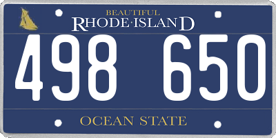 RI license plate 498650