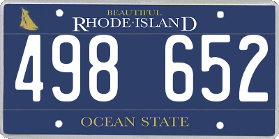 RI license plate 498652