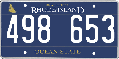 RI license plate 498653