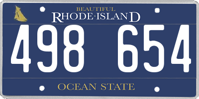 RI license plate 498654