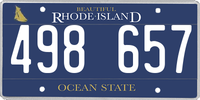 RI license plate 498657
