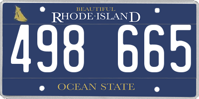 RI license plate 498665