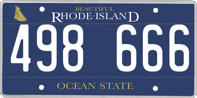 RI license plate 498666