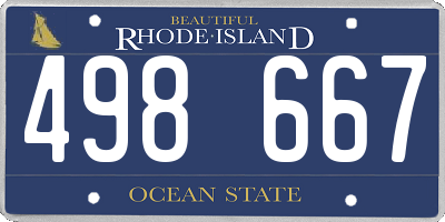 RI license plate 498667