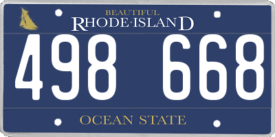 RI license plate 498668