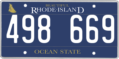RI license plate 498669