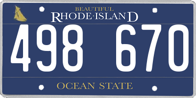 RI license plate 498670
