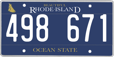 RI license plate 498671