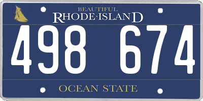 RI license plate 498674