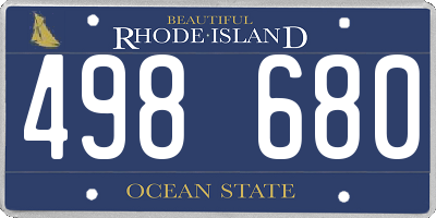 RI license plate 498680