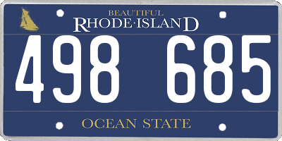 RI license plate 498685