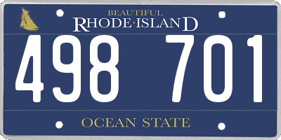 RI license plate 498701