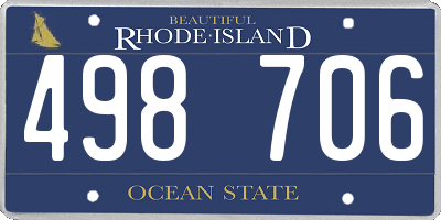 RI license plate 498706