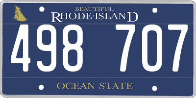 RI license plate 498707