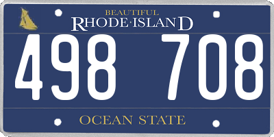 RI license plate 498708