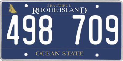 RI license plate 498709