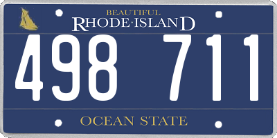 RI license plate 498711
