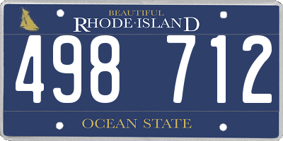 RI license plate 498712