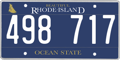 RI license plate 498717