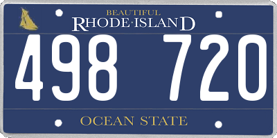 RI license plate 498720