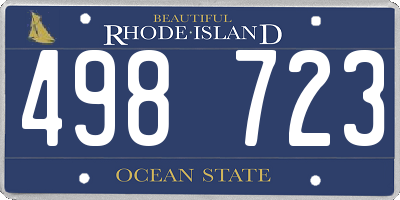 RI license plate 498723