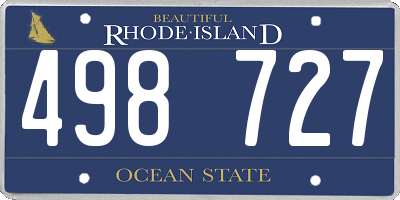 RI license plate 498727