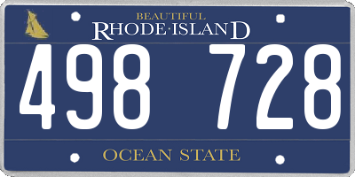 RI license plate 498728